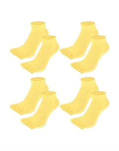 4 пары носков с длинными пальцами, унисекс, носки с пятью пальцами на каждый день, желтый Unique bargains