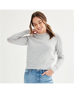 Миниатюрный женский свитер с круглым вырезом, серый Sonoma goods for life