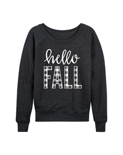 Женский легкий свитшот из френч терри в клетку Hello Fall, цвет Heather Charcoal Licensed character