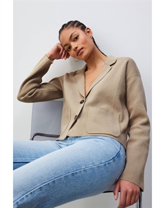 Трикотажный блейзер из 100% хлопка, серый Next