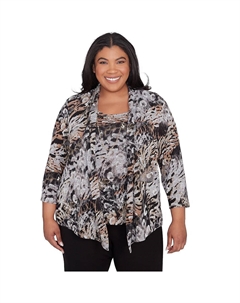 Меланжевый топ Animal размера плюс два в одном, цвет Neutral Alfred dunner