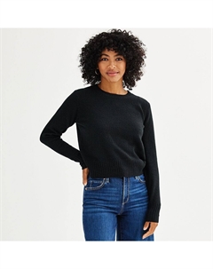 Миниатюрный женский свитер с круглым вырезом, цвет Pitch Black Sonoma goods for life