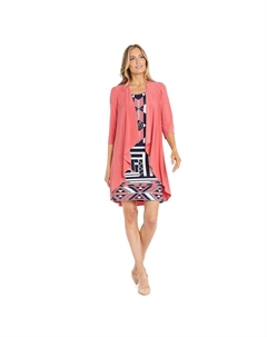 Женский комплект из 2 платьев-футляров и кардигана с принтом, цвет Coral Navy R&m richards