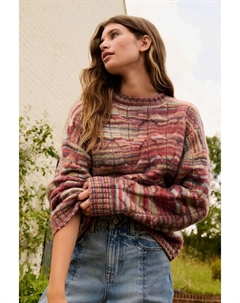 Джемпер с круглым вырезом, вязка косами, красный Next