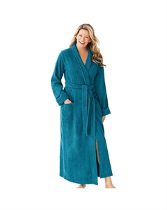 Длинный женский махровый халат больших размеров, цвет Deep Teal Dreams & co.