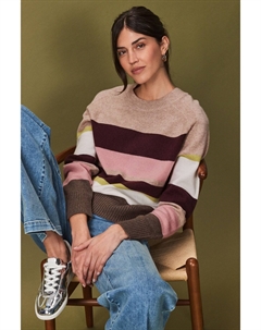 Вязаный джемпер с круглым вырезом из 100% овечьей шерсти премиум класса, розовый Next