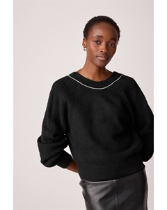 Двусторонний джемпер с блестками, украшенный бантом из драгоценных камней, черный Next