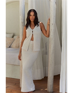 Юбка макси Rochelle cosy текстурированная из трикотажного букле, белый Next