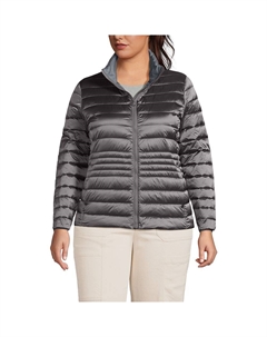 Складной пуховик больших размеров Wanderweight, цвет Gunmetal Shine Lands' end