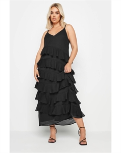 Платье макси с оборками из лимитированной коллекции, черный Yours curve