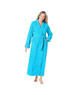 Длинный женский махровый халат больших размеров, цвет Paradise Blue Dreams & co.