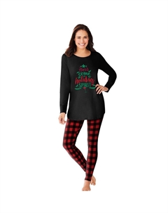 Женский комплект леггинсов больших размеров из 2 предметов, цвет Red Buffalo Plaid Dreams & co.