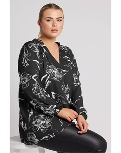 Лондонская блузка со складками спереди, черный Yours curve