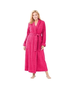Длинный женский махровый халат больших размеров, цвет Pink Burst Dreams & co.