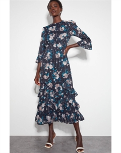 Платье миди Drew с цветочным принтом и выжиганием, синий Monsoon