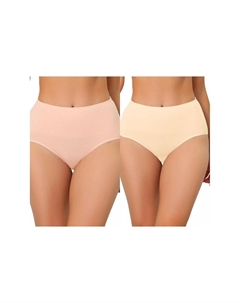 2 упаковки нижнего белья для женщин, дышащие трусики с высокой талией, корректирующие животик, цвет Beige Pink Allegra k