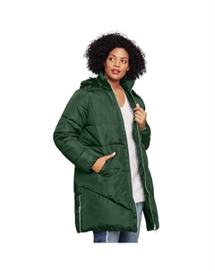 Длинный пуховик для женщин больших размеров, цвет Midnight Green Ellos