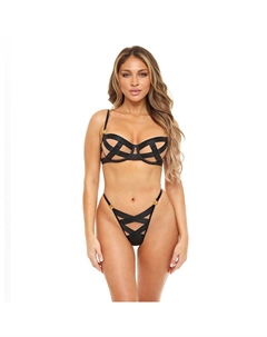 Женский комплект из 2 предметов: бюстгальтер и трусики-стринги Raelyn 40-11911, цвет Black Macchiato Oh la la cheri