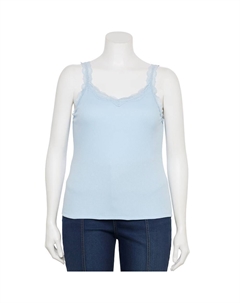 Майка больших размеров для юниоров с кружевной отделкой, цвет ft Sky So