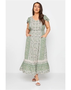 Платье макси в стиле бохо, зеленый Yours curve