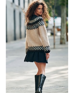 Мягкий на ощупь вязаный джемпер с узором «фэр айл», коричневый Next