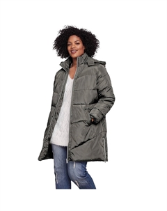 Длинный пуховик для женщин больших размеров, цвет Deep Grey Ellos