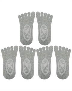 3 пары носков для йоги. Носки с пятью пальцами. Балетные носки с ручками для женщин. Светло-фиолетовые., серый Unique bargains