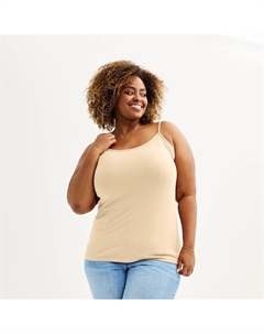 Майка больших размеров с бретельками на тонких бретельках, цвет Lea Peach Sonoma goods for life