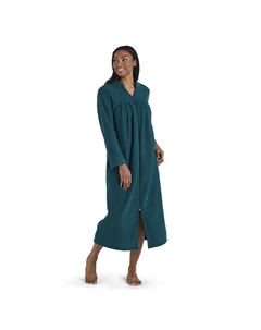 Длинный махровый халат Petite с начесом сзади на молнии, цвет Emerald Miss elaine essentials