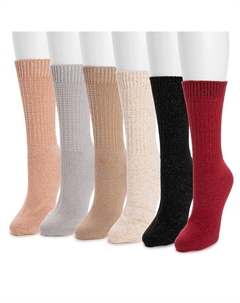 Женский комплект из 6 носков Dream Step Mini Crew, цвет Lurex Waffle Muk luks