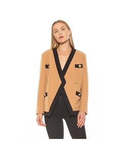 Женский контрастный блейзер оверсайз Emele, цвет Camel Black Alexia admor