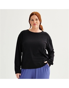 Майка для сна с длинными рукавами больших размеров, цвет Mineral Black Sonoma goods for life