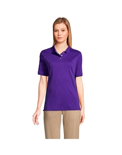 Женская школьная форма Lands End, классическая футболка-поло с короткими рукавами и интерлоком, цвет Deep Purple Lands' end