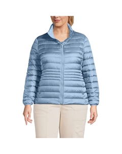 Складной пуховик больших размеров Wanderweight, цвет Cornflower Shine Lands' end