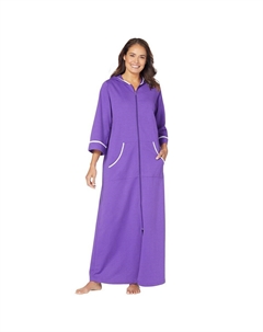 Длинный женский халат из френч терри больших размеров, цвет Plum Burst Dreams & co.