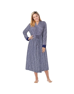 Длинный женский халат больших размеров с мраморным рисунком, цвет Evening Blue Marled Dreams & co.