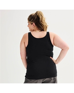 Майка больших размеров для юниоров с двойным вырезом, цвет Black Luxe So