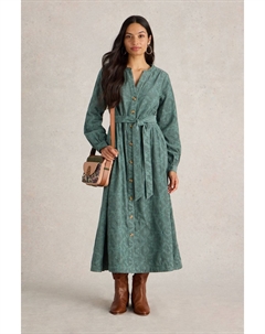 Платье из 100% органического хлопка в стиле флорентийского вельвета, зеленый White stuff