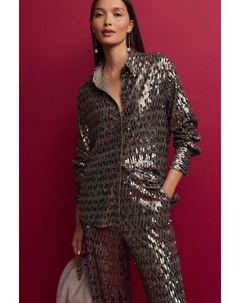 Рубашка с пайетками на пуговицах, золотой Next