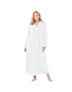Длинный женский махровый халат больших размеров, белый Dreams & co.