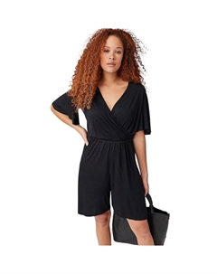 Женский комбинезон больших размеров с развевающимися рукавами, черный Ellos