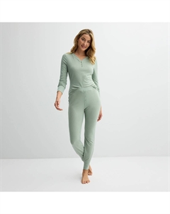 Женский комплект из 2 предметов: термопижамный верх и пижамные штаны, цвет White Plaid Sonoma goods for life