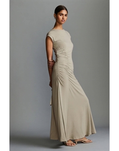 Платье макси с рукавами крылышками и сборками, серый Next