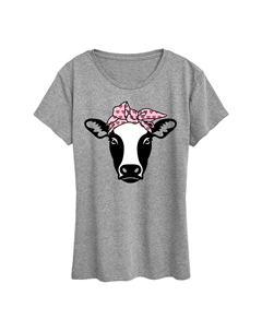Женская футболка-бандана с изображением коровьего сердца, цвет Heather Gray Licensed character