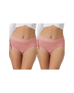 2 упаковки женского дышащего нижнего белья, хлопковые удобные эластичные 3-слойные трусики с высокой талией, цвет Dark Pink Allegra k