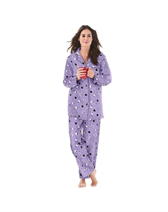 Женский классический фланелевой пижамный комплект больших размеров для миниатюрных размеров, цвет Soft Iris Sheep Dreams & co.