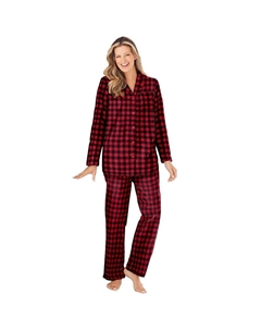 Женский классический фланелевой пижамный комплект больших размеров, цвет Red Buffalo Dreams & co.
