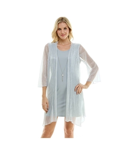 Женский комплект из 2 предметов: ожерелье и куртка-платье, цвет Silver White Luxology