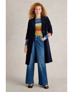 Пальто из бархата камила, синий White stuff