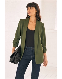 Свободный блейзер с присборенными рукавами, зеленый Next